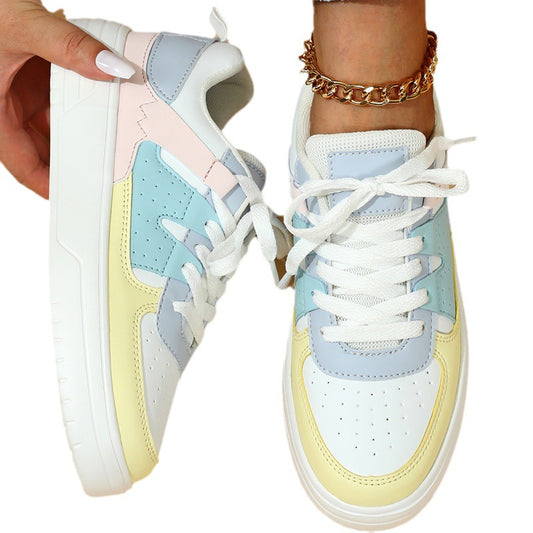 Baskets pastel multicolores à lacets