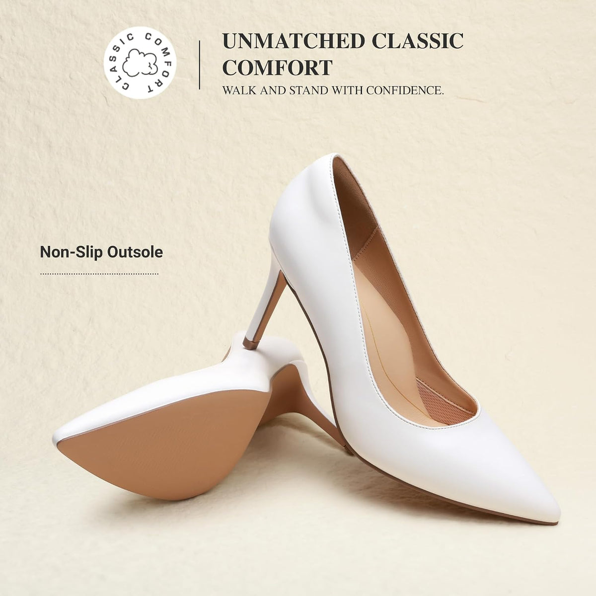 DREAM PAIRS Escarpins Femme Confortables Bout Pointu Talon Aiguille Chaussures Élégantes Soutien Voûte Plantaire Confort Toute la Journée Bureau Travail Soirée Mariage